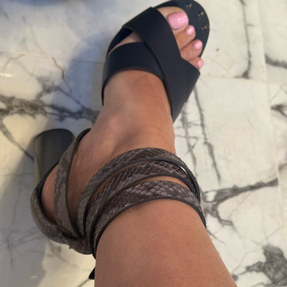 Gucci Stacked Python Leather Candy Heel... - image 6